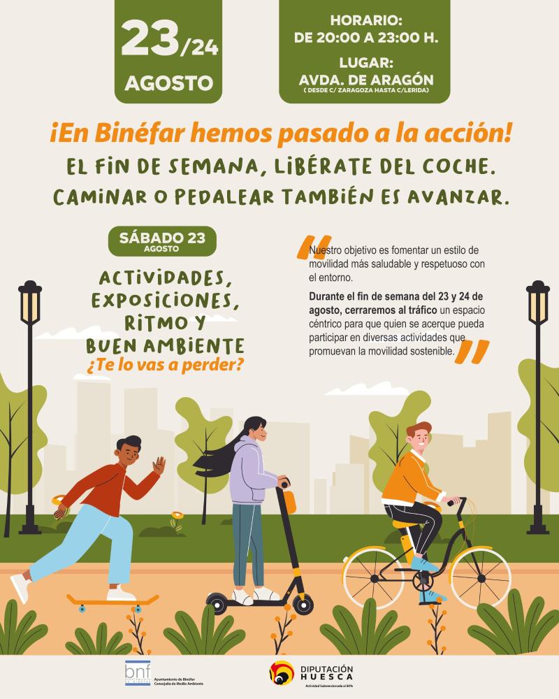 Imagen Binéfar celebra su segunda jornada dedicada a la movilidad sostenible este fin de semana