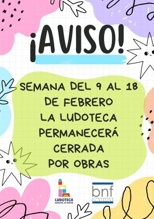 Imagen La Ludoteca Municipal cerrará del 9 al 18 de febrero