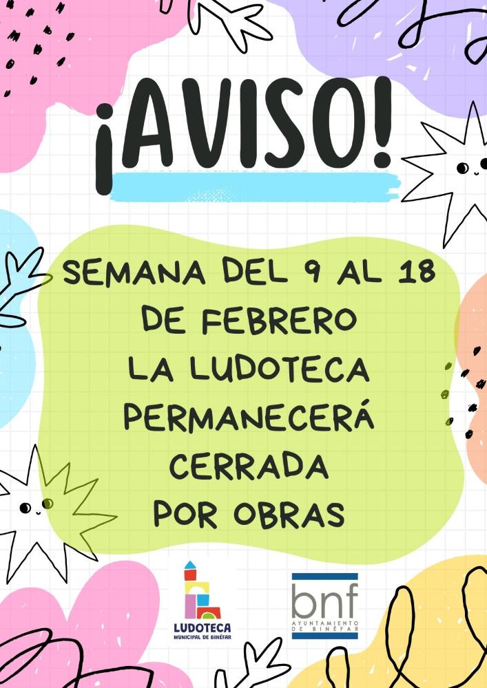 Imagen La Ludoteca Municipal cerrará del 9 al 18 de febrero
