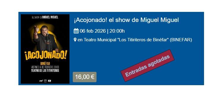 Imagen Ya no quedan entradas para el espectáculo 'Acojonado'