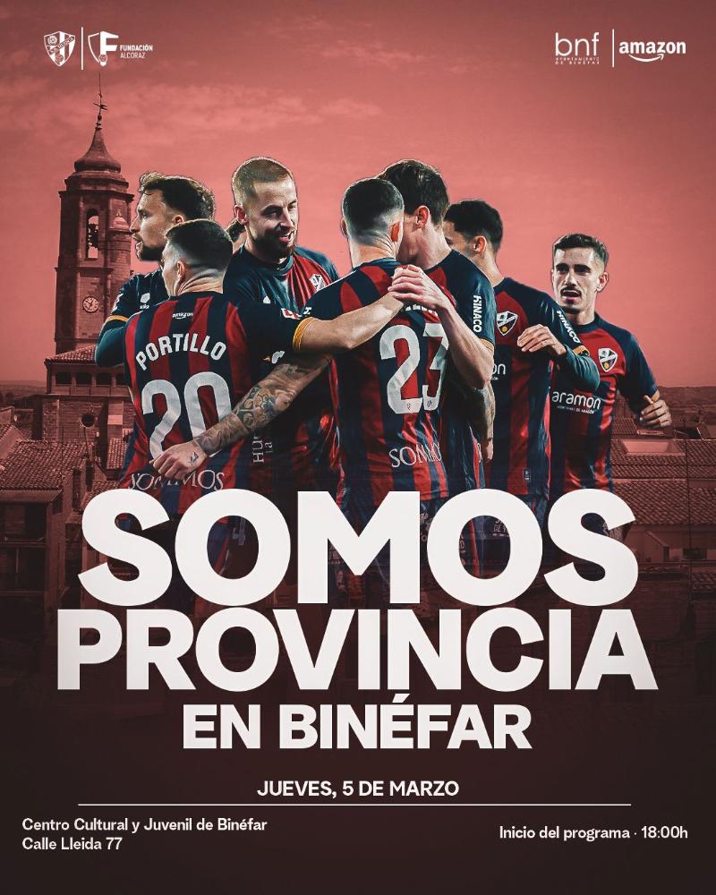 Imagen SOMOS PROVINCIA acerca al aficionado binefarense a dos jugadores de la SD Huesca