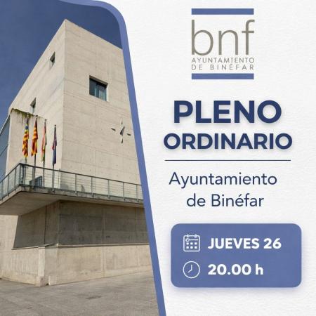 Imagen Pleno ordinario de marzo en el Ayuntamiento de Binéfar