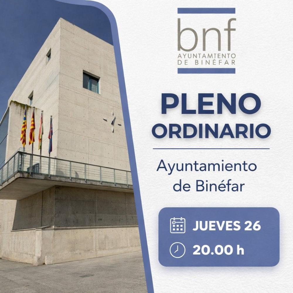 Imagen Pleno ordinario de marzo en el Ayuntamiento de Binéfar