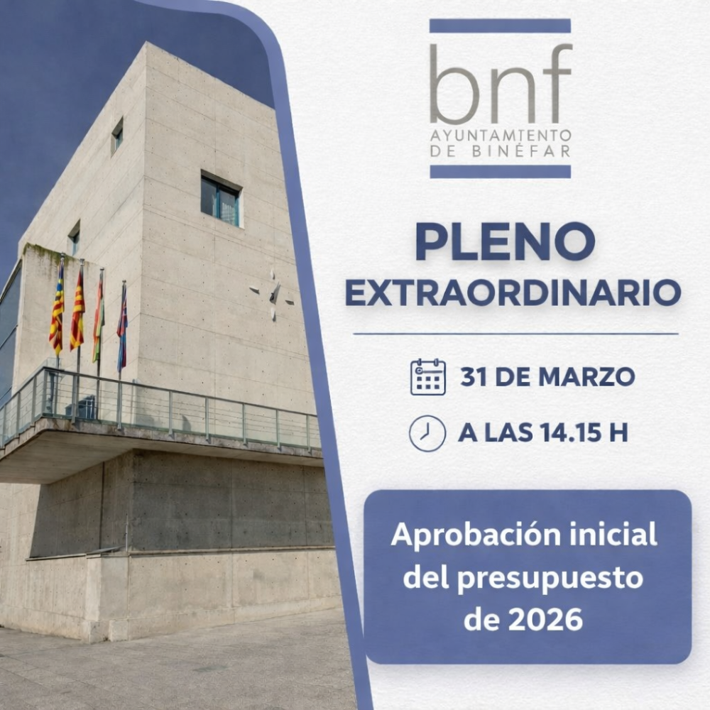 Imagen Pleno extraordinario para aprobar el presupuesto