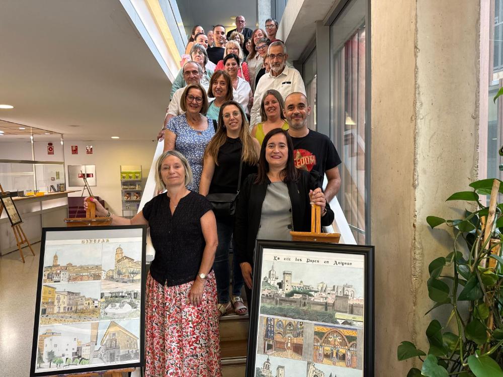 Imagen El Ayuntamiento muestra una colección de dibujos de Binéfar, Portet Sur Garonne y otros rincones de Francia
