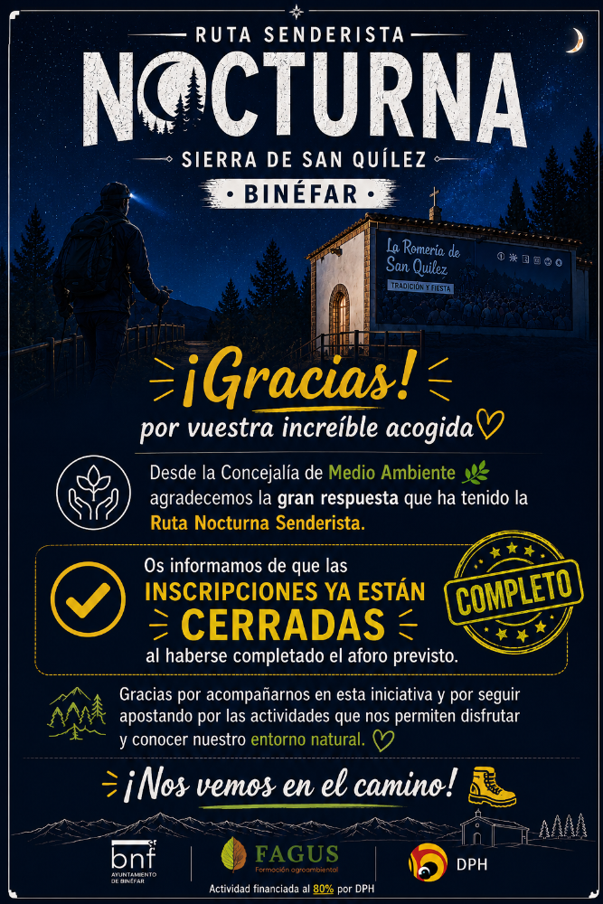 Imagen Aforo completo para la marcha senderista nocturna